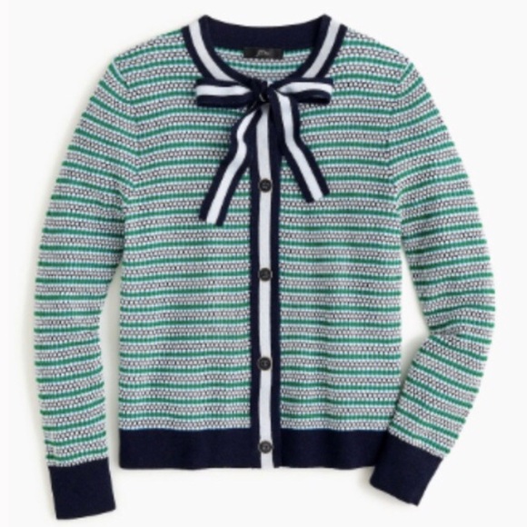 J. Crew Sweaters - J. CREW Lady Cardigan Button Front Tie Neck M